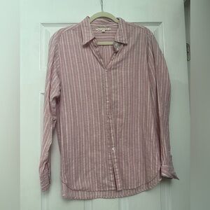 Xirena Scout Shirt in Coral Pink Medium Linen Blend